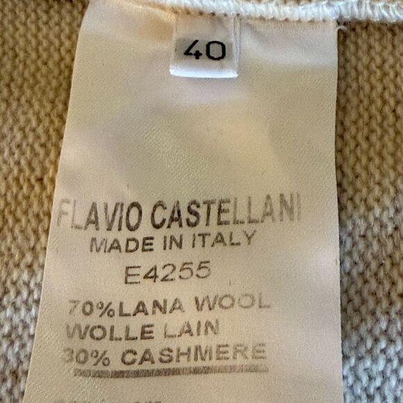 Flavio Castellani Wool & Cashmere Sweater Dress in Beige. Size 40 IT (4 US) - Picture 7 of 7
